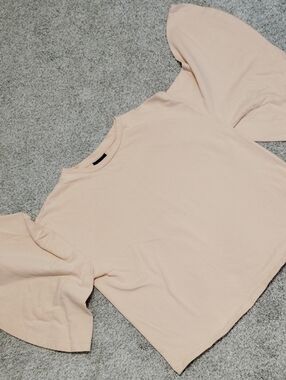 Who What Wear Puff Sleeve Tee in Blush